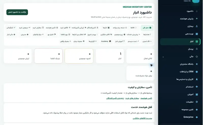 نمای واقعی انبار MedFamNet